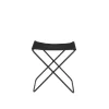 Tabouret Pliant Nola Cuir Et Fer - 39 X 31 X 45 Cm - Noir