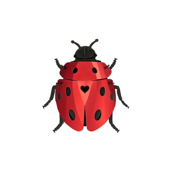 Trophee Origami Coccinelle Lady Lovebug - Rouge Ruby