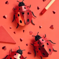 Trophee Origami Coccinelle Lady Lovebug - Rouge Ruby