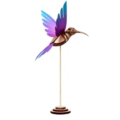 Trophee Origami Colibri Violet & Bleu