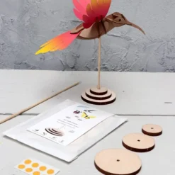 Trophee Origami Colibri Violet & Bleu