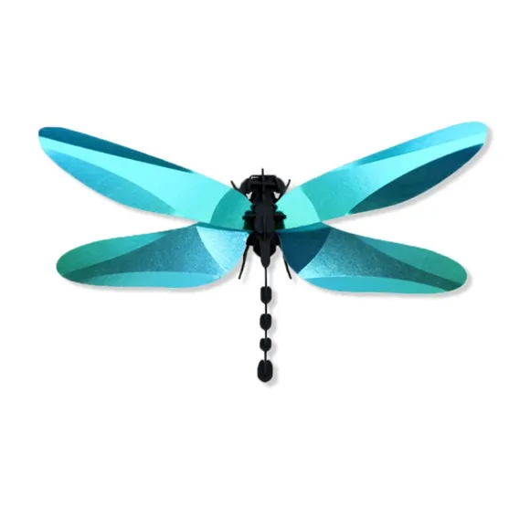 Trophee Origami Libellule Anisoptera - Vert Caribeen Brillant