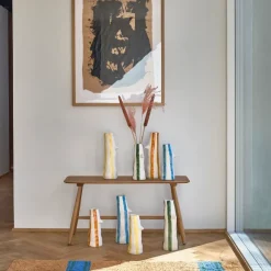 Vase A Bec Et Cils En Gres - Vert