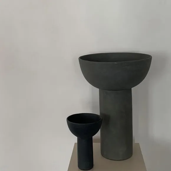 Vase Block En Ceramique - Mini - Noir