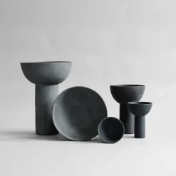 Vase Block En Ceramique - Mini - Noir