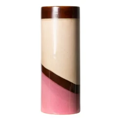 Vase Dune L 70'S En Ceramique - 9.5 X 9.5 X 25 Cm