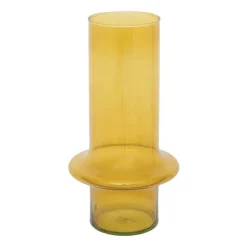 Vase En Verre Recycle - Jaune