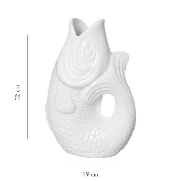 Vase Monsieur Carafon Fish Blanc