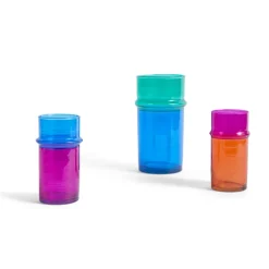 Vase Moroccan En Verre Gm - Bleu & Vert