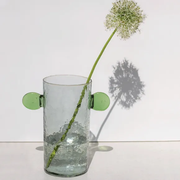 Vase Object Avec Oreilles En Verre Recycle
