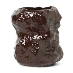 Vase Tuck En Ceramique Vernissee - Brun