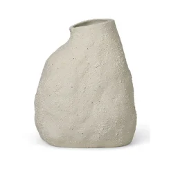 Vase Vulca En Gres Emaille L - Blanc