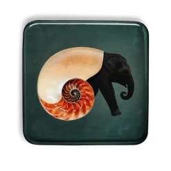 Vide-Poche Carre Shellephant En Fer - 15 X 15 Cm